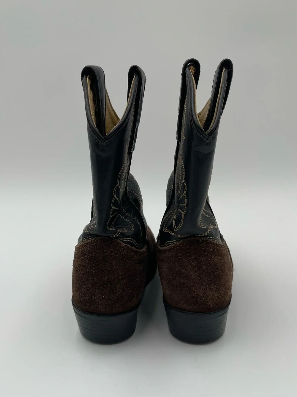 Masterson Boot Co Kids Cowboy Boots Size 9 Brown Suede Leather Western Pull On
